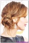 jennifer lawrence side messy side bun hairstyle